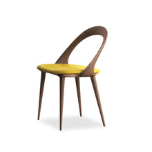 香梦世家意式极简北美黑胡桃实木餐椅客厅休闲椅设计师艺术椅