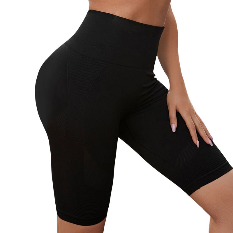 High Waist Hip Lift Yoga Pants Summer Belly Contracting Hip Lifting Stretch Sports Shorts Fifth Pants Outer Wear Peach Hip Fitness Pants