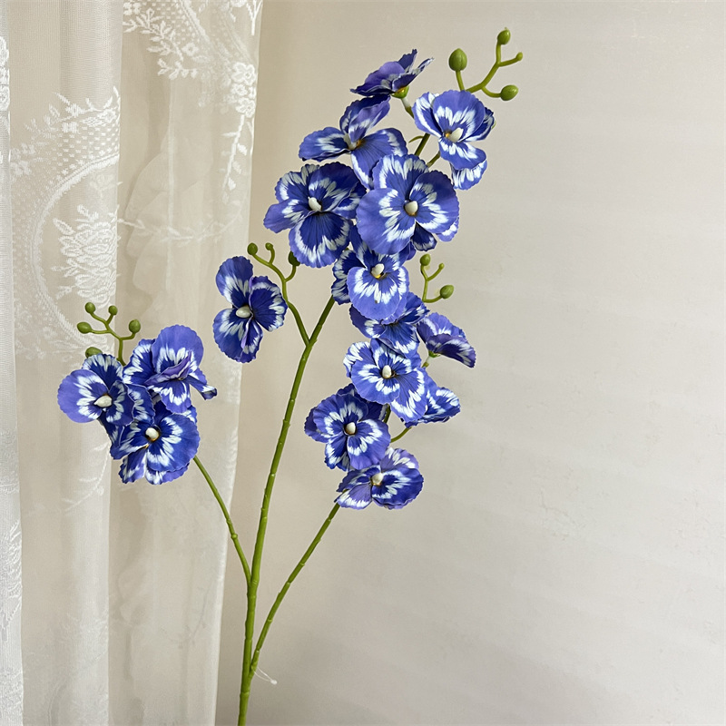 新款胶片16头蝴蝶兰仿真花迷你跳舞兰客厅装饰文心兰假花居家假花