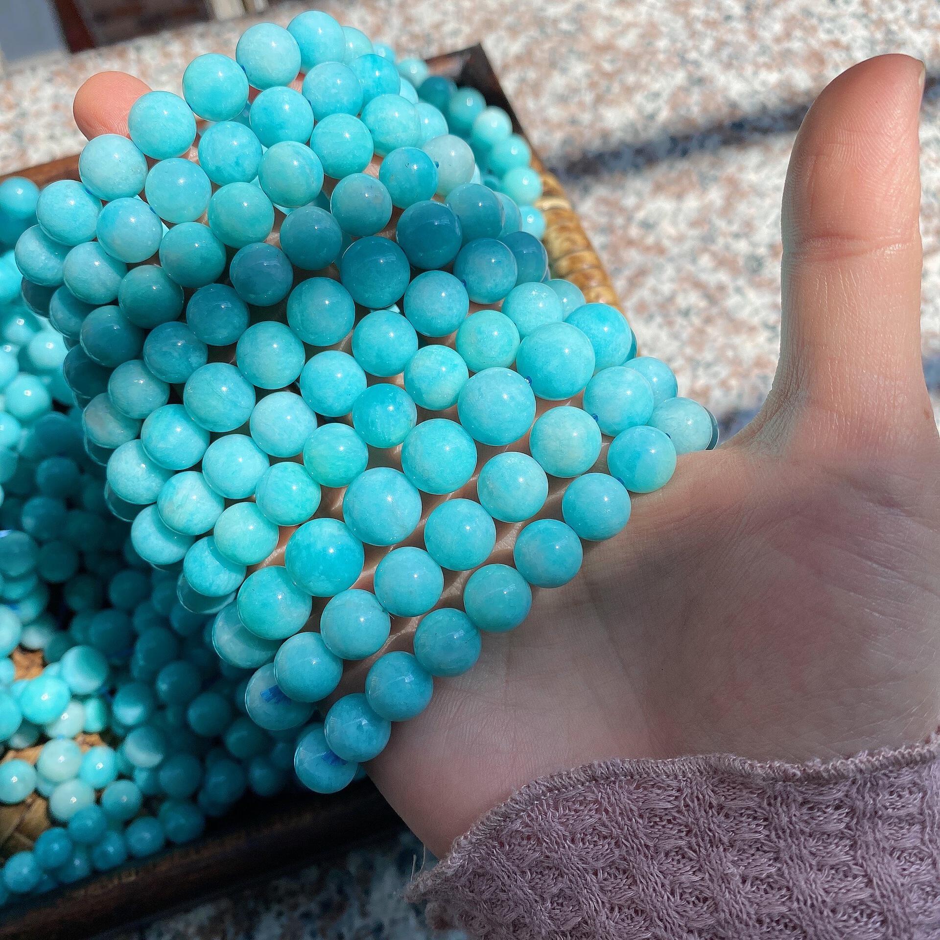 宏耀天然天河石圆珠手链流行单圈9mm老料手串diy手工复古气质女士