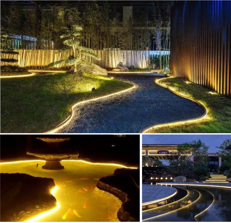 跨境出口专供货源否显色指数80色温5050-60珠24v单色实芯硅胶水下灯带