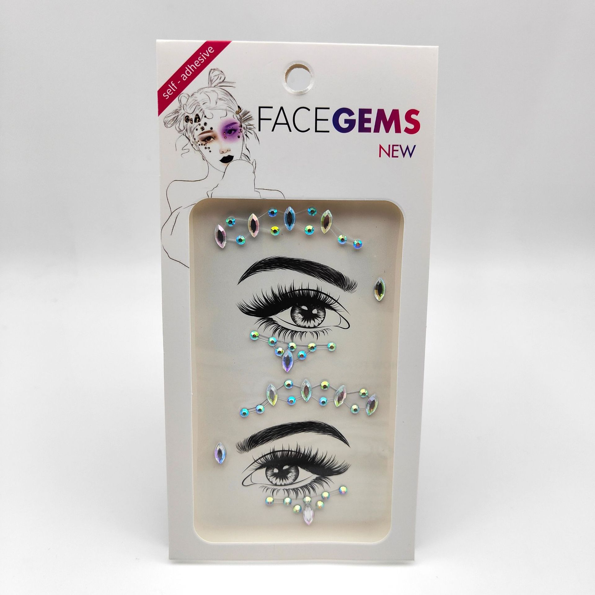 Cross-Border Makeup Performance Facial Eye Makeup Diamond Tattoo Stickers Resin Eyebrow Diamond Acrylic Diamond Stickers AB Color