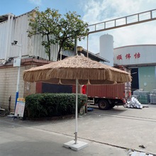 工厂批发仿真茅草中柱伞 稻草蘑菇伞民宿民宿遮阳伞防雨水装饰伞