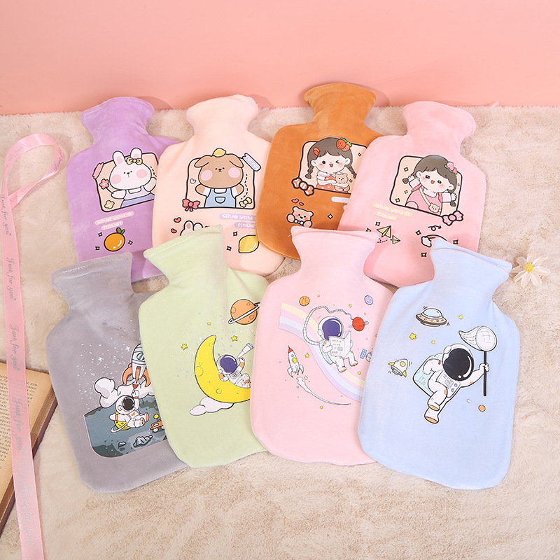 Cartoon Plush Hot Water Injection Bag 1000ml Big Soft Cute Girl Portable Hand Warmer Student Winter Hot-Water Bag