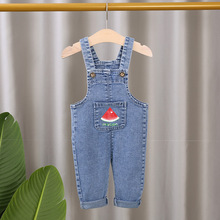 2024children's strap jeans Tik Tok with cross-border explos