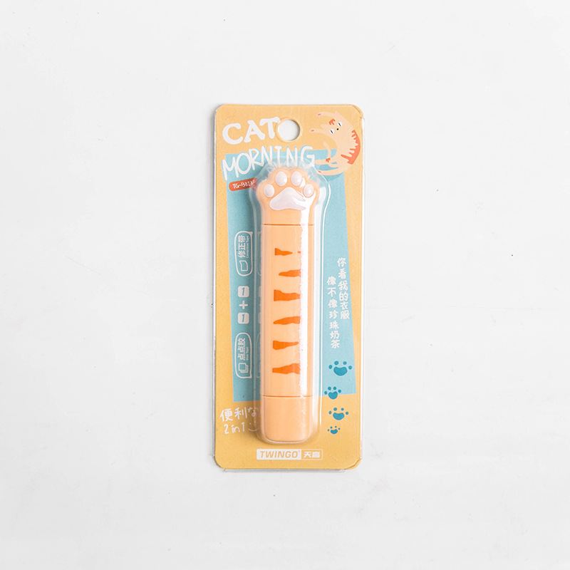 Twingo Tiangao Cat's Paw Correction Tape Soft and Adorable Cat Correction Tape Double-Headed Correction Tape Dotting Glue Double-Sided Tape