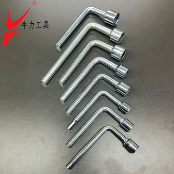 牛力镀锌7字套筒扳手l型烟斗火花塞扳手外内六角汽车五金配套工具