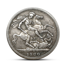 高浮雕英国马剑骑士 维多利亚女皇披风骑士复古硬币工艺品收藏