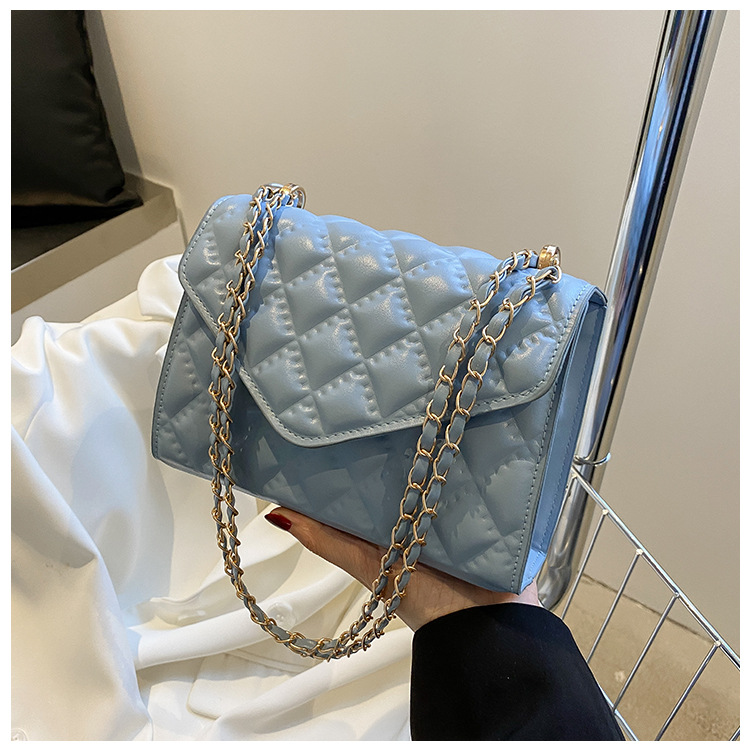 Rhombus Chain Small Bag for Women 2022 Spring and Summer New Trendy All-Match Messenger Bag Texture Special-Interest Shoulder Bag
