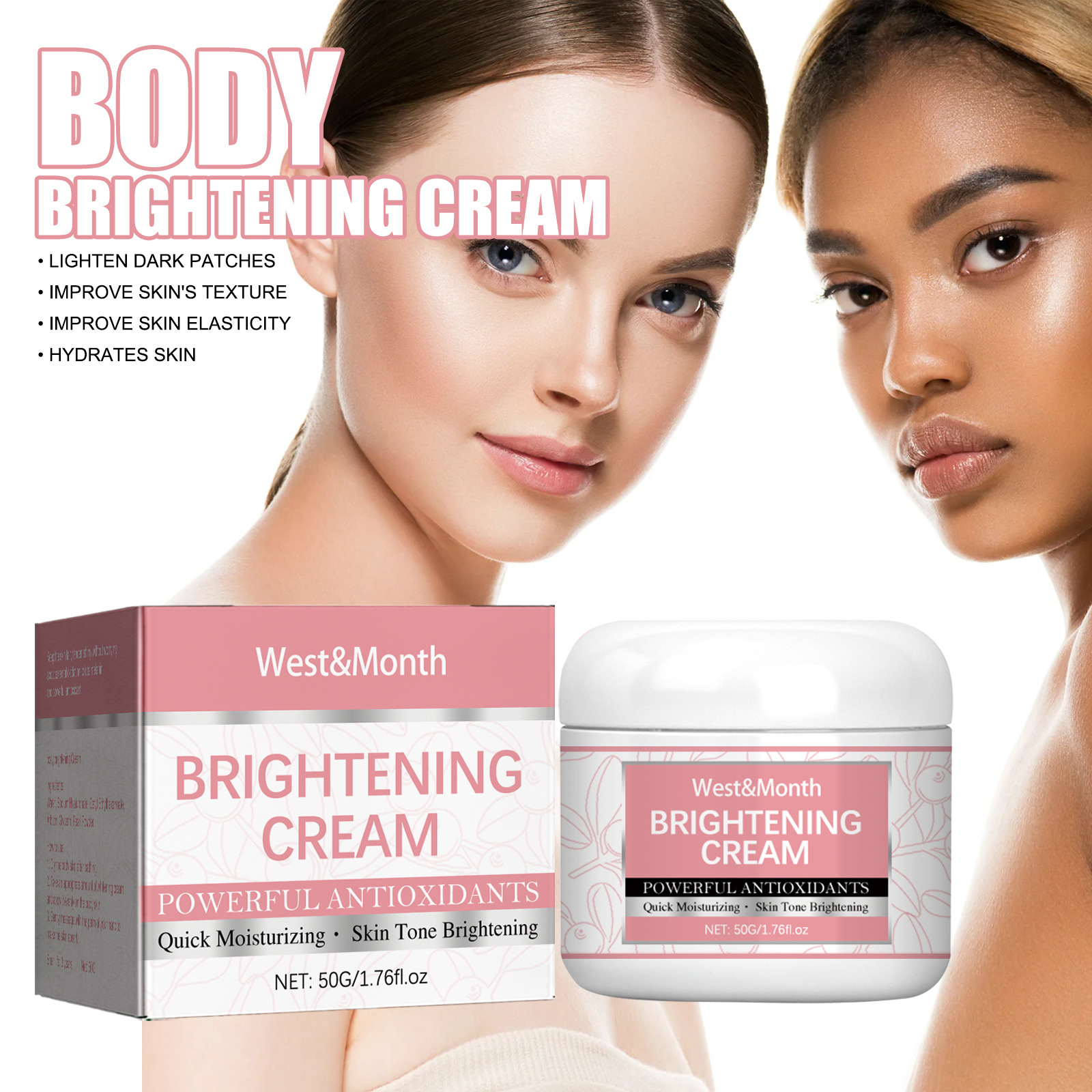 West & Month Body Whitening Cream Repair Joint Black Fade Black Acanthosis Moisturizing Whitening Skin Body Cream