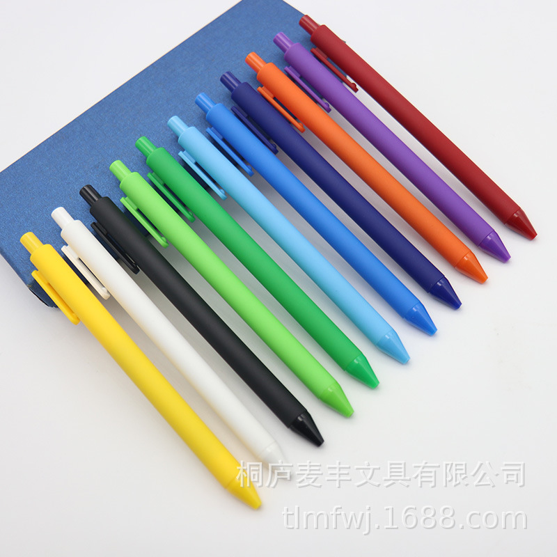 Simple Solid Color Student Pen Macaron Candy Color Creative Printing Logo Spray Glue Press Gel Pen Ball Pen