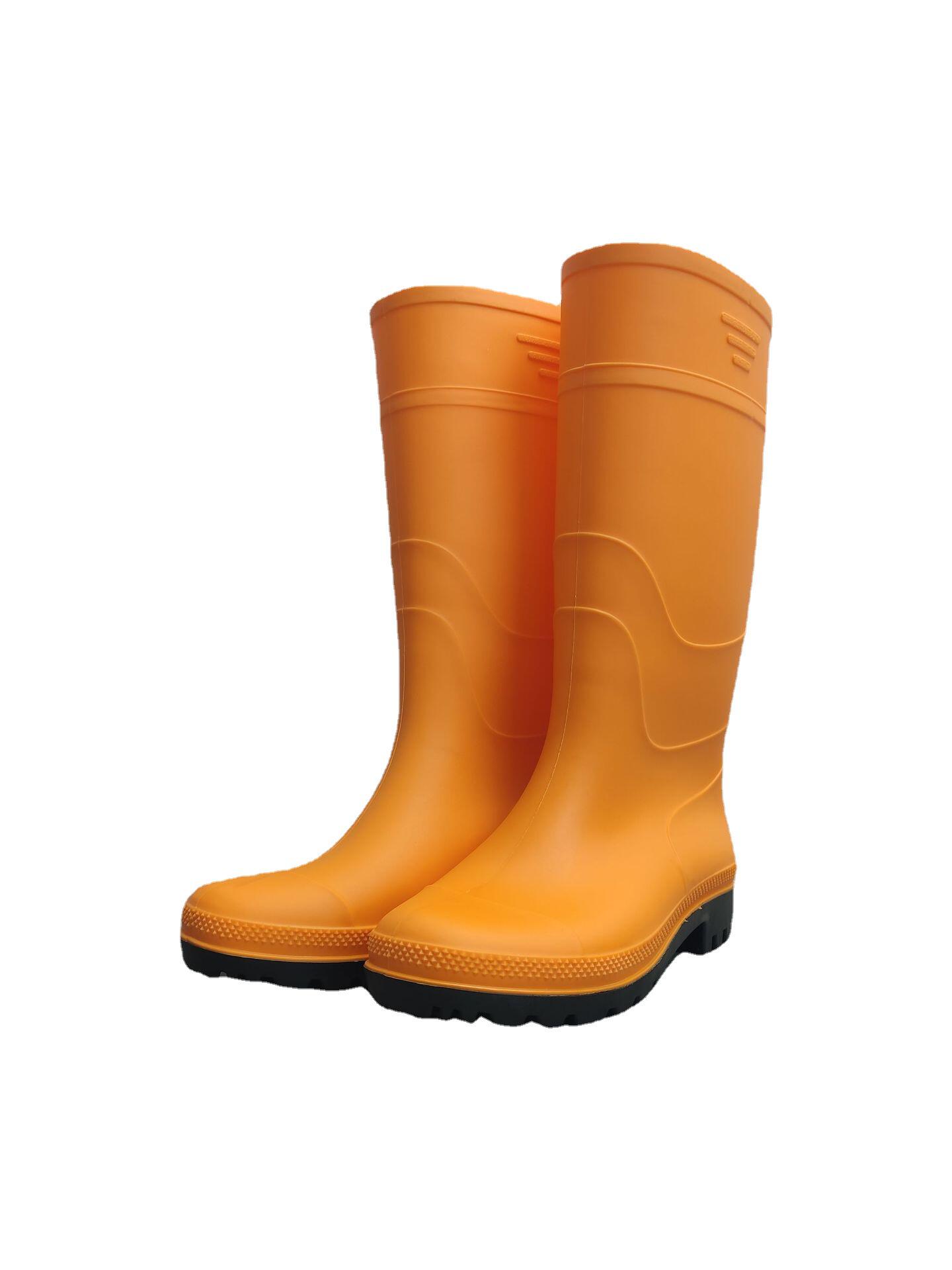 厂家直销优质货源 pvc雨靴劳保鞋钓鱼靴 防滑防水ce认证 黄色黑底