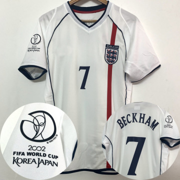 英格兰球衣复古2002日韩世界杯队服7贝克汉姆欧文长袖足球服