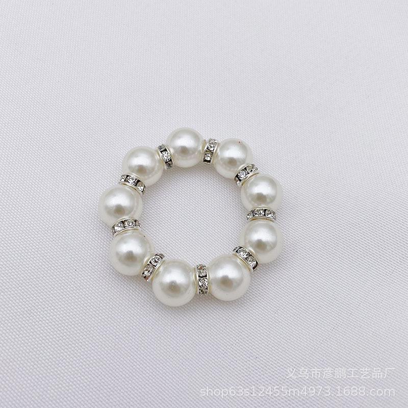 Cross-Border Hot Selling Napkin Ring Delicate Pearl Diamond Napkin Ring Table Festival Napkin Ring Wedding Napkin Ring Wholesale