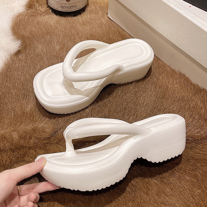 Good-looking Korean Style Thick-Soled Flip-Flops Women's Summer Outdoor Affordable Luxury Fashion Wedge Slippers Flip-Flops Women's Flip-Flops