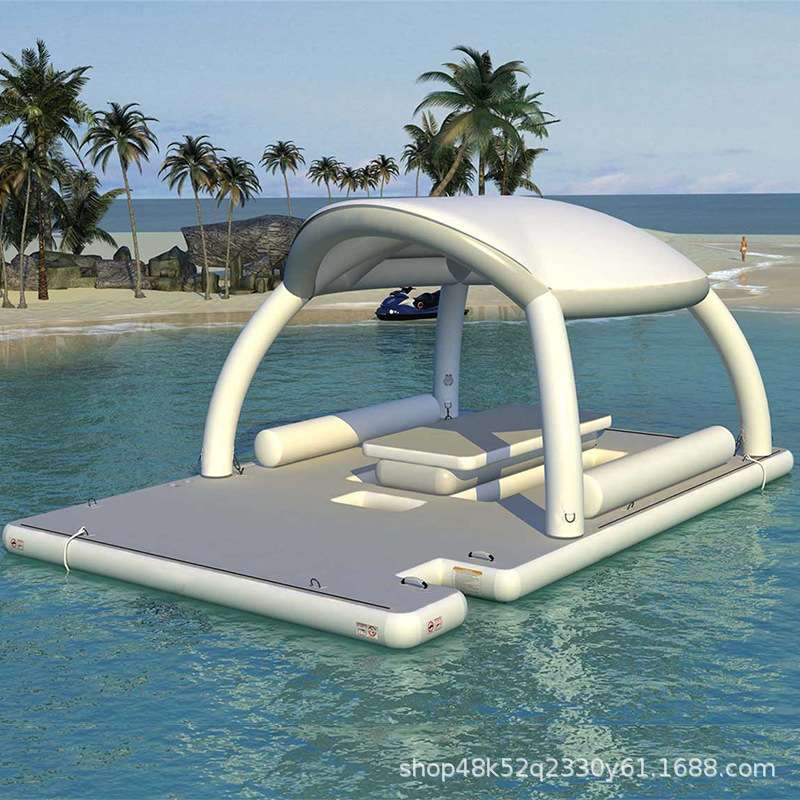 Inflatable Float Tent Yacht Party Bar Floating Platform Casual Belt Sunshade Sofa Recliner Float Floating Island