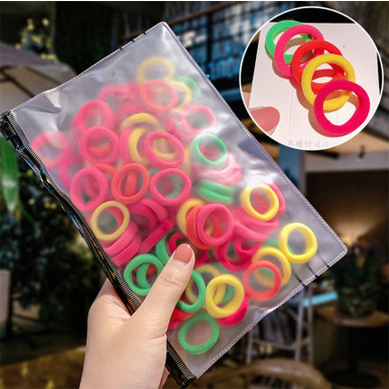 Colorful Basic Seamless Towel Ring Hair Rope Simple Ins Children's Hair Rope Korean Style Hair Band Hair Band