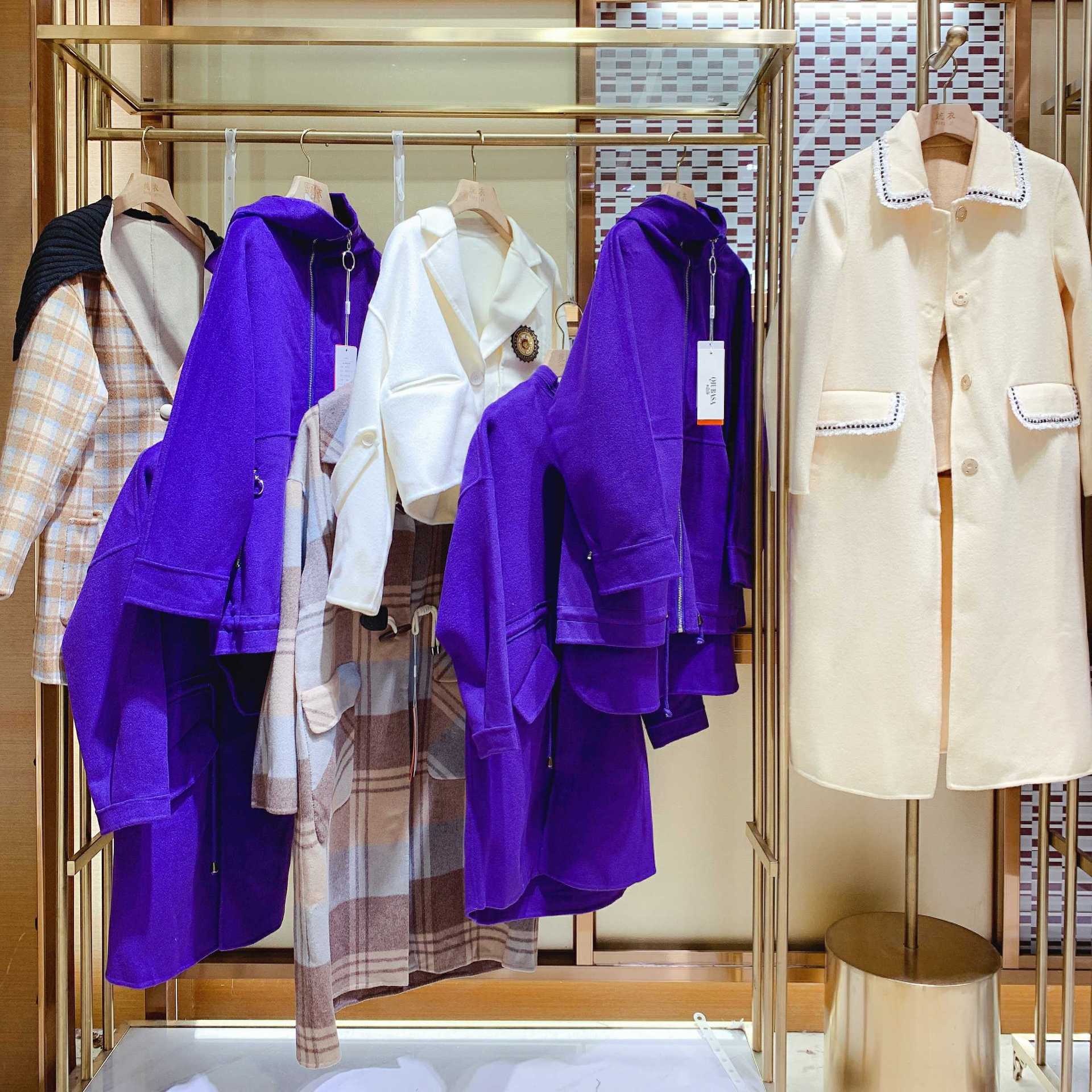 秋芭莎大衣双面羊绒外套品牌女装专柜撤柜品牌折扣尾货尾单货源