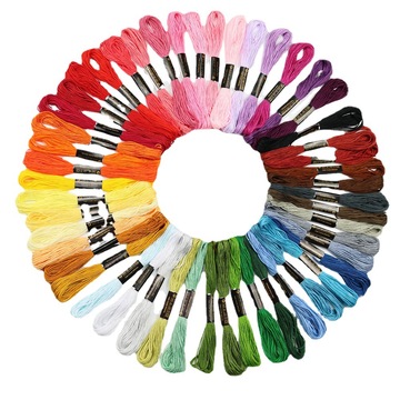 固定50色十字绣线涤棉绣花线单支8米手工diy刺绣配线抖音同款绣线