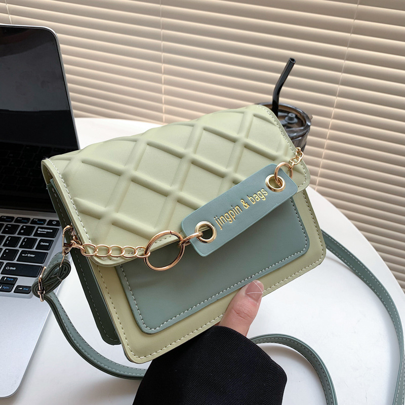 This Year's Popular Bag for Women 2022 New Fashion Color Contrast Rhombic Trendy Women's Mobile Phone Bag Summer Crossbody Small Square Bag