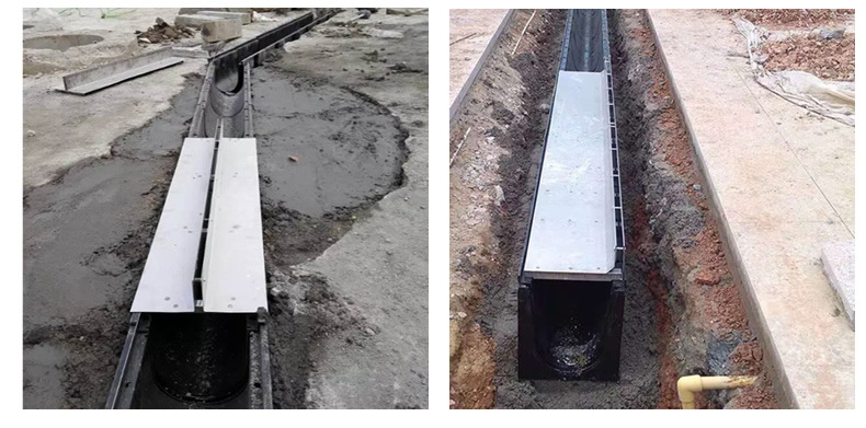 u250 hdpe排水沟 u型成品 塑料排水 沟花园小区排水沟 厂家直供