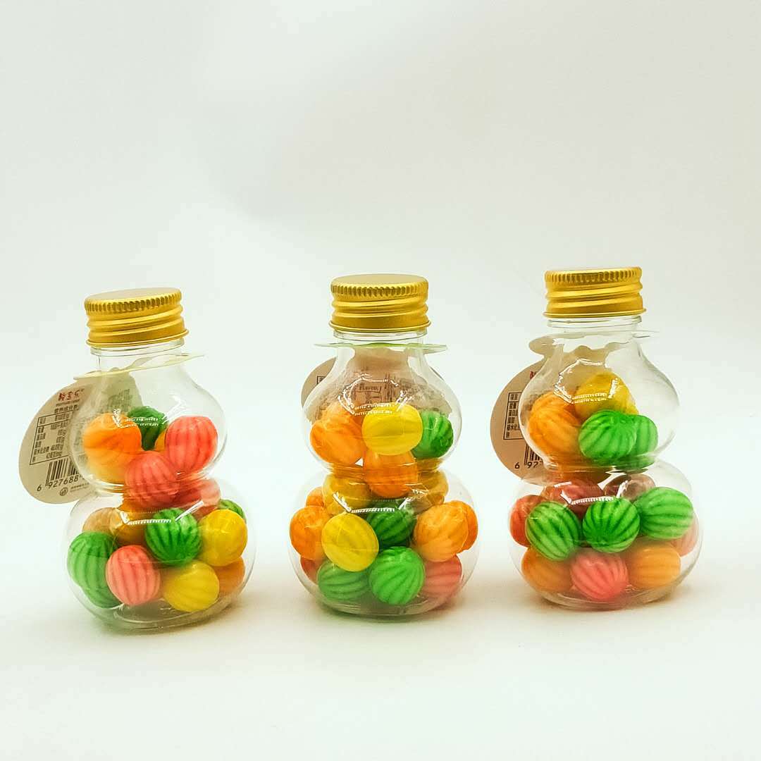 酸宝乐葫芦瓶装西瓜泡泡糖可爱造型儿童创意糖玩38g/瓶x12瓶/盒