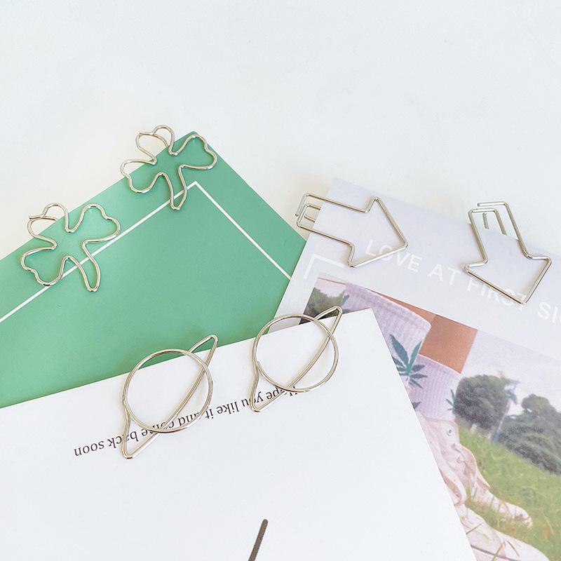 创意造型回形针可爱星球箭头三叶草曲别针学生手账装饰回型针