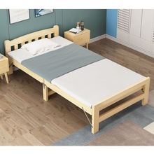 全实木折叠床单人家用午休床实木儿童小床结实耐用木床简易午睡床