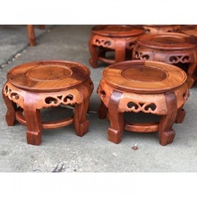 缅甸花梨木红木小凳子家用中式大果紫檀圆凳子矮凳小凳子鼓凳花架