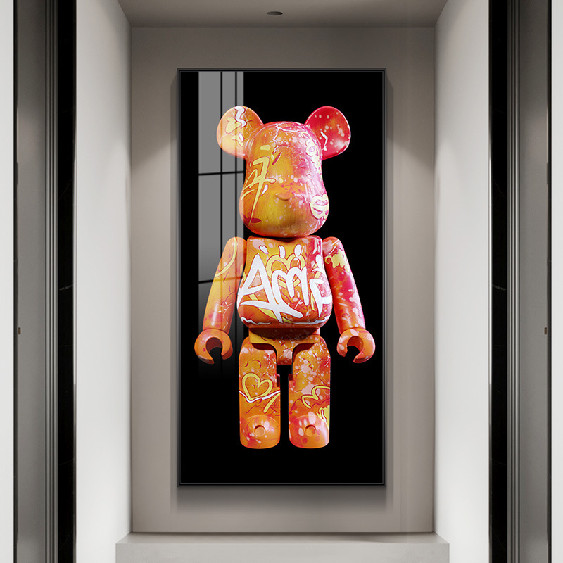 暴力熊 轻奢玄关装饰画大气创意潮牌走廊过道装饰壁画玄关画挂画