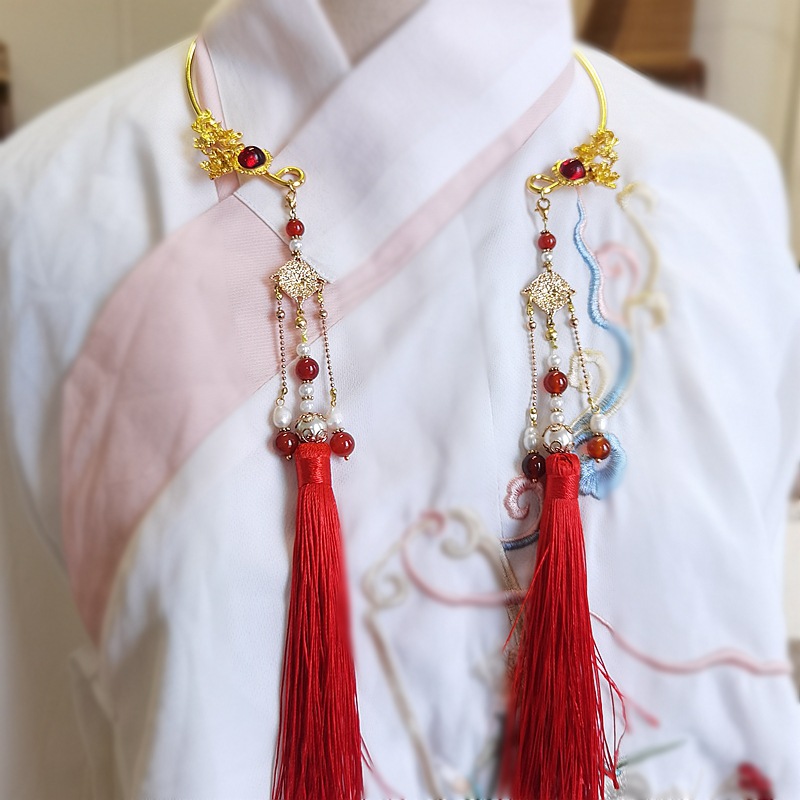 古风璎珞项圈女汉服配饰项链中式古装秀禾旗袍襦裙民族风长流苏