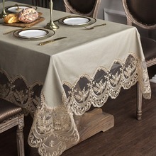 pvc桌布防水防油免洗台布 欧式茶几布艺长方形桌垫蕾丝餐