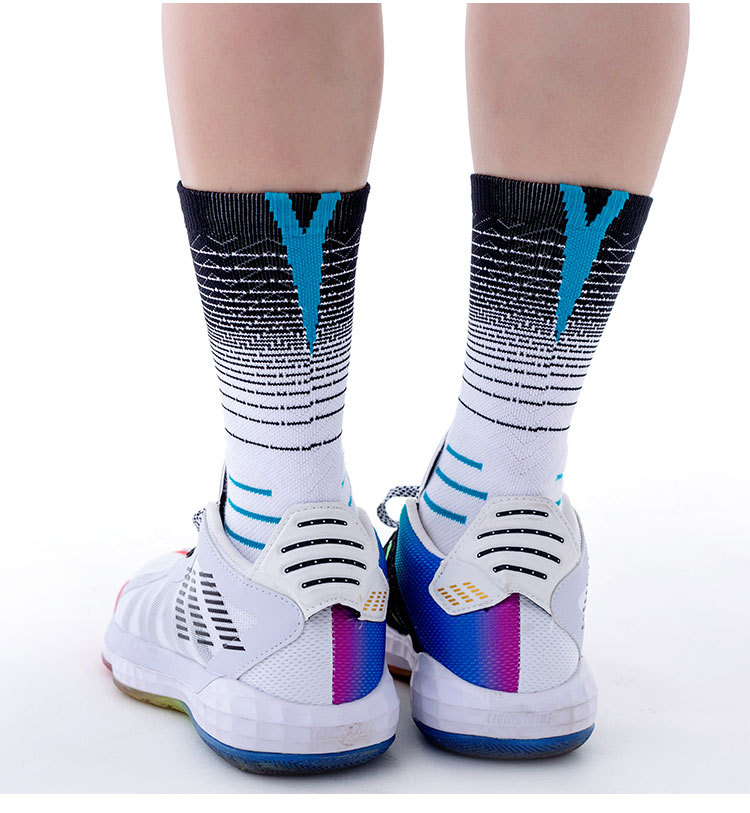 sports house男士扎染渐变中筒实战篮球精英袜专业运动袜子定制