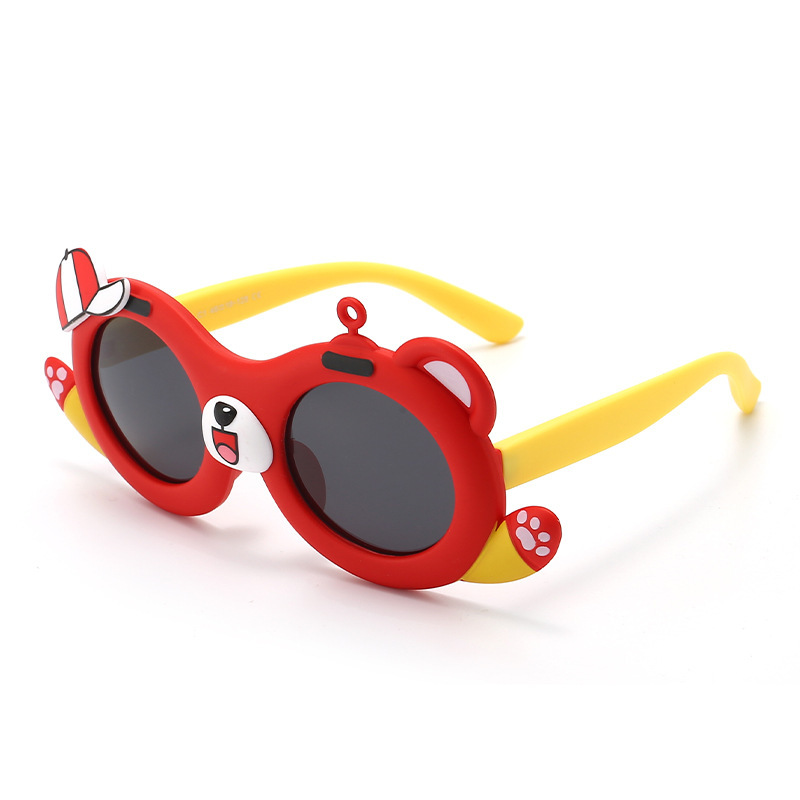 New Cartoon Kids Sunglasses Fashion UV Protection Polarized Glasses Animal Silicone Toy Sunglasses 22103