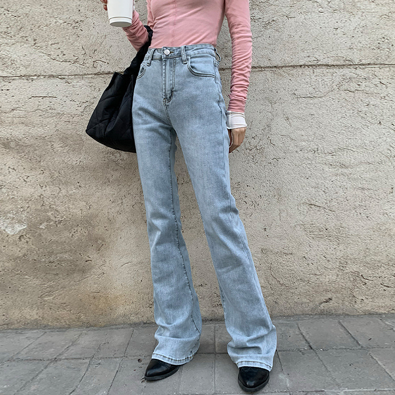 Skinny Jeans for Women Spring and Autumn 2023 New High Waist Slimming High Straight Slim Fit Small Bell-Bottom Pants Trendy