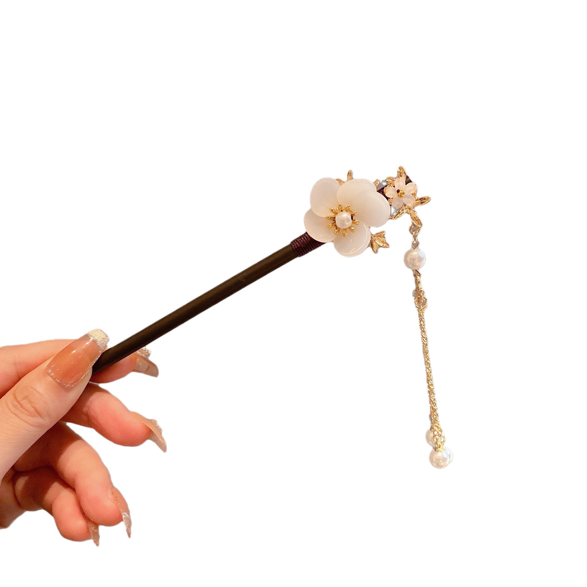 Ancient Style Hairpin Women's Wooden Chopsticks Tassel Step Shake High Sense New Chinese Style Hair Curler Simple Modern Sandalwood Chopsticks