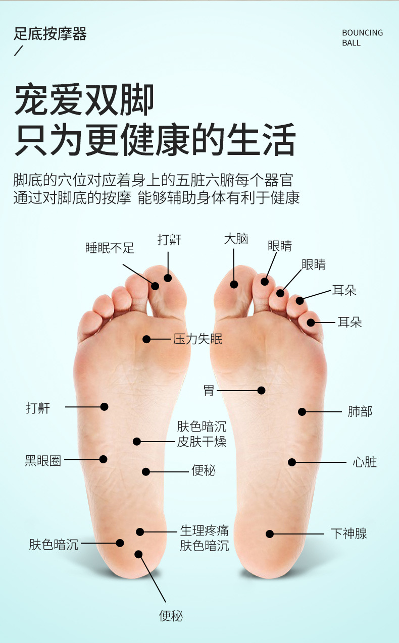 足底按摩器腿部经络疏通刺激揉捏脚底穴位滚轮指压板家用按脚神器