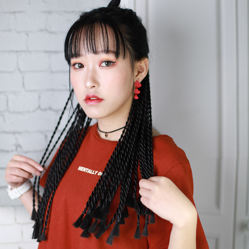 假发女脏辫长马尾 嘻哈假马尾脏辫子 气质高马尾自然小辫子假尾