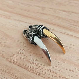 华优乐原创新款龙爪吊坠项链男潮流复古个性嘻哈帅气金色泰银饰品