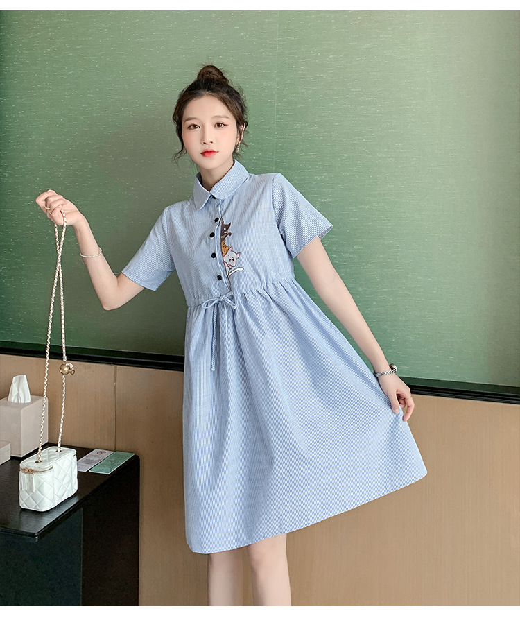 孕妇春装连衣裙套装时尚款春季孕妇装秋冬中长款春秋哺乳外出裙子