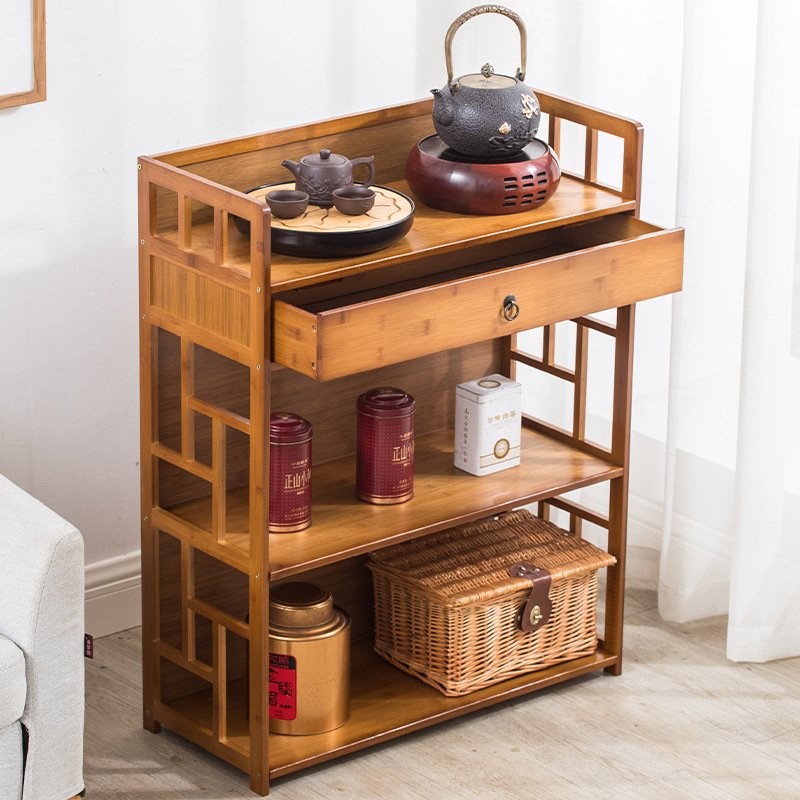 家用茶柜茶叶架落地多层茶架子客厅茶边柜茶叶茶具茶杯置物收纳架
