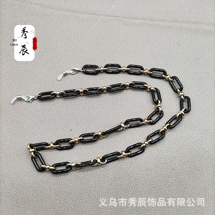 Fresh Color Acrylic Eyeglasses Chain Fashion Accessories Chain Drop-Proof Mask Chain 11mm Wide