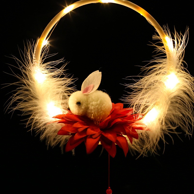 春节元宵节兔子灯笼古风手提玉兔花灯中秋节灯笼手提花灯成品批发