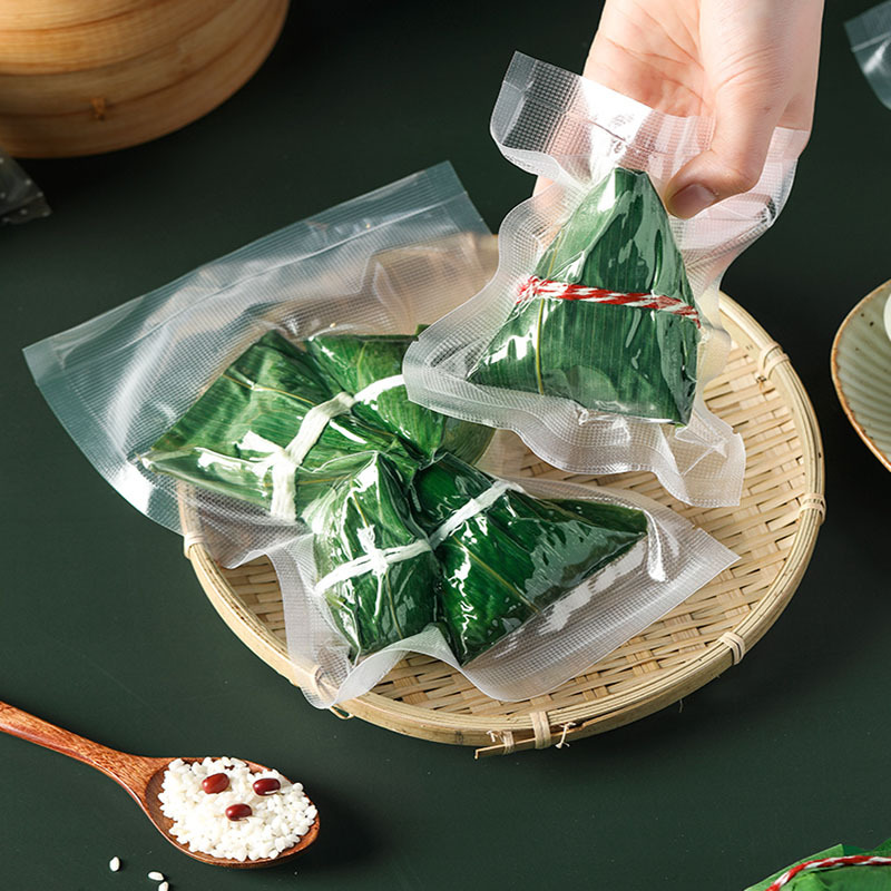 现货端午节粽子包装袋 透明纹路真空袋尼龙耐高温食品保鲜密封袋