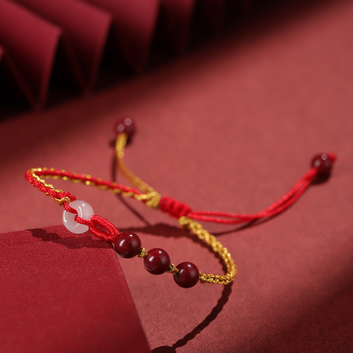 2024本命年情侣红色手绳脚链手工编织金刚结手绳男士礼物龙年