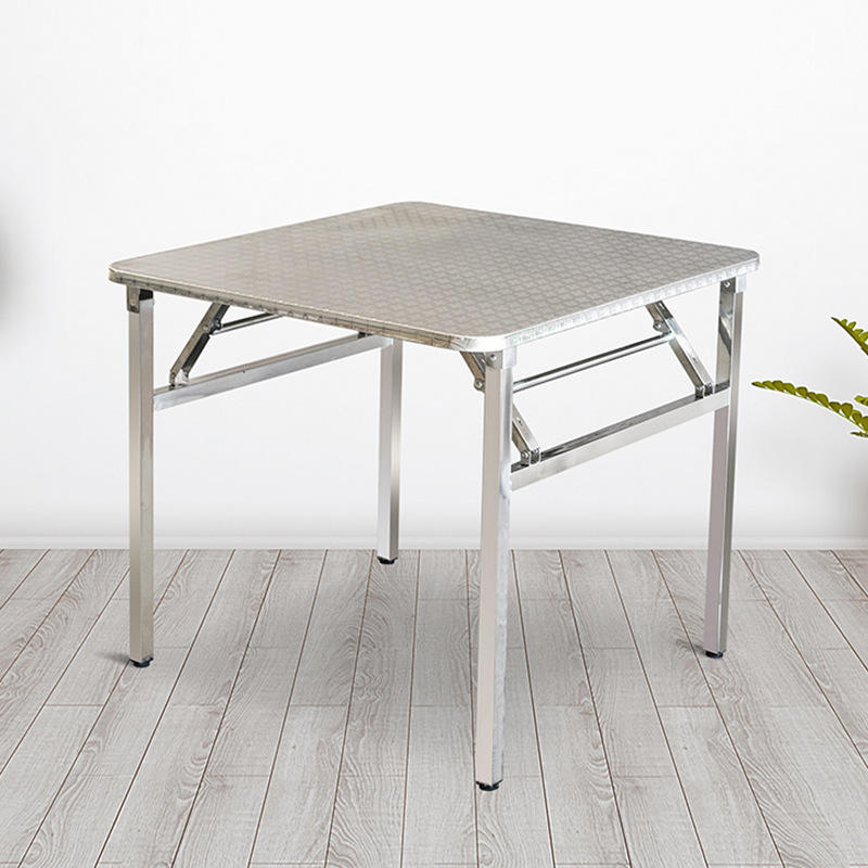 方桌不锈钢折叠桌餐桌家用出租房宿舍吃饭桌摆摊桌学习写字小桌子