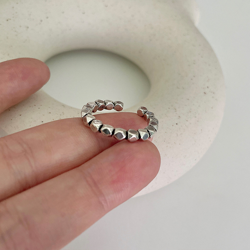 Zhiyun Personalized Broken Silver European and American Hand Jewelry Open Ring Fashion Neutral S925 Silver Ring Female Non-Fading Niche