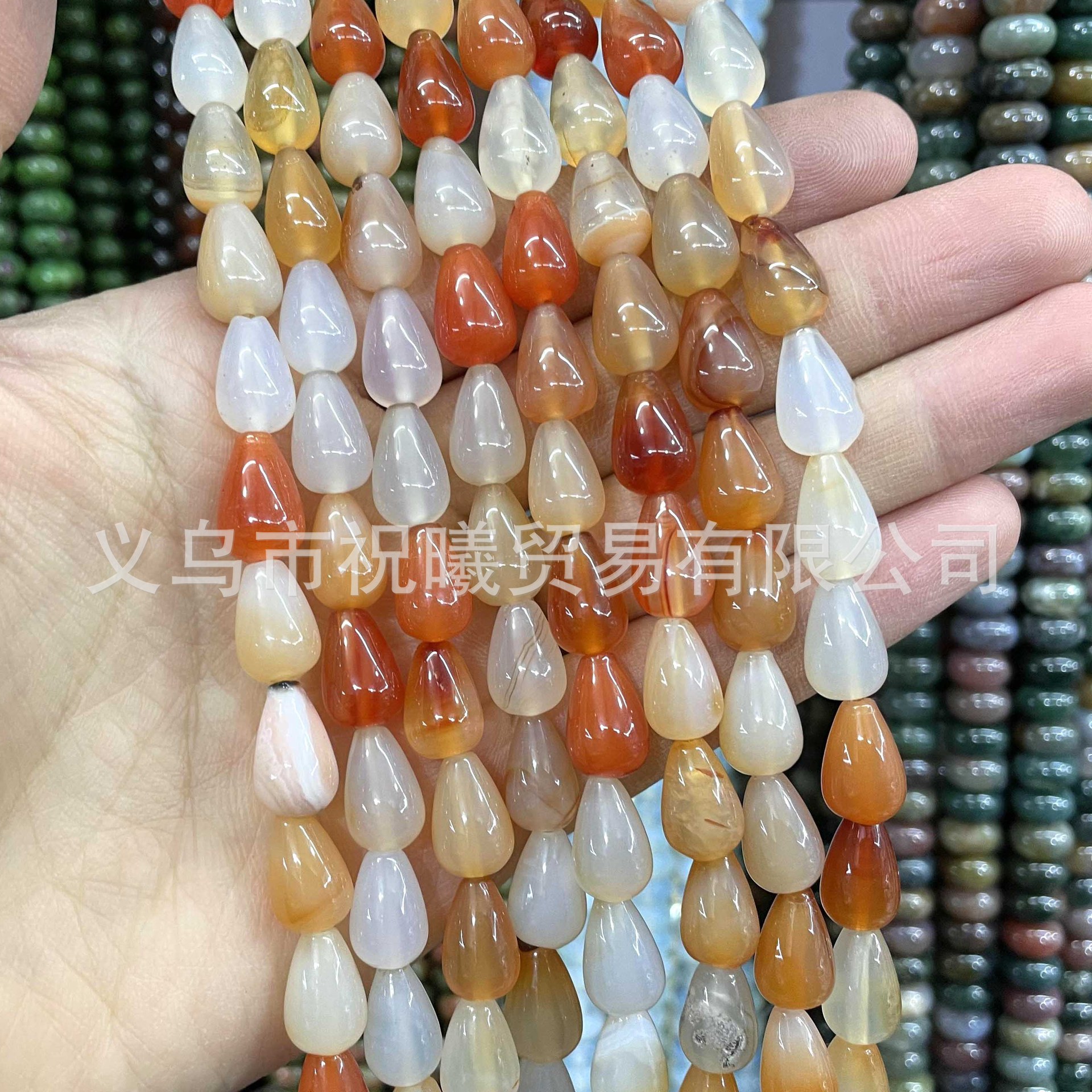 Natural Stone Water Drop Scattered Beads Crystal Agate Straight Hole Glossy Water Drop DIY Hairpin/Hair Accessories Accessories Semi-Finished Products Wholesale