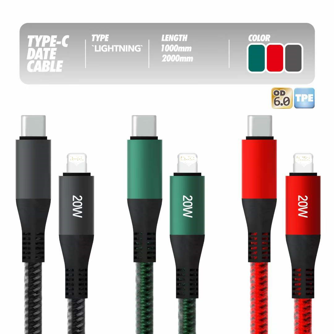 Applicable to Apple Huawei Iphone Android Type C Charging Cable 6a Usb Fast Charge Data Cable Bold Data Cable