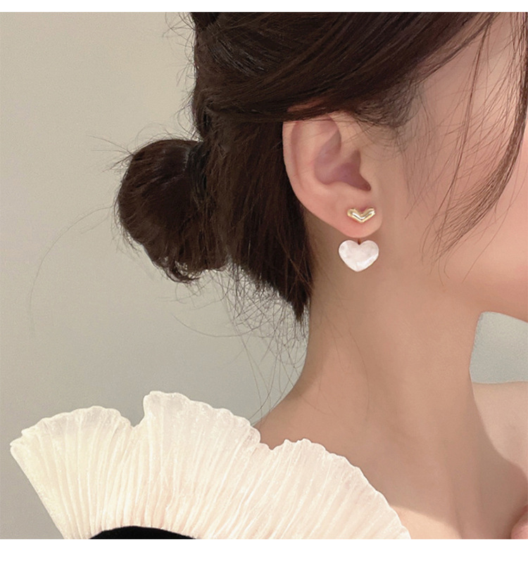 Light Luxury Minority Fritillary Heart-Shaped Earrings 2023 New Trendy Elegance Retro Design Earrings for Women